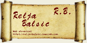 Relja Balšić vizit kartica